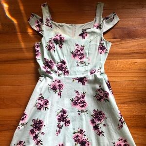 Hot Topic Floral Exposed Shoulder Dress